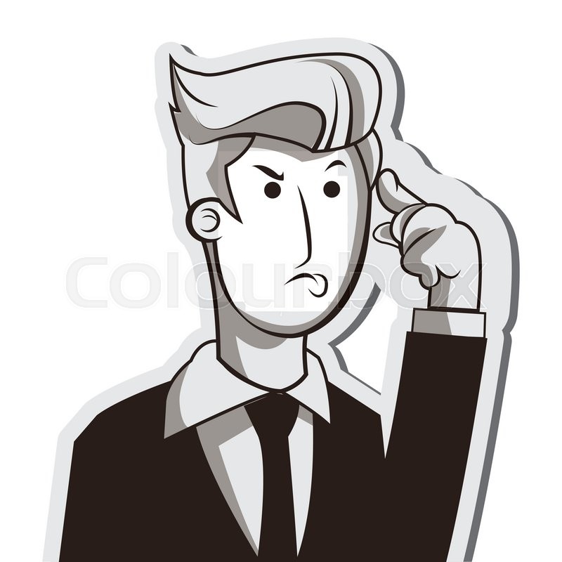 800x800 Flat Design Man In Suit Thinking Icon Stock Vector Colourbox