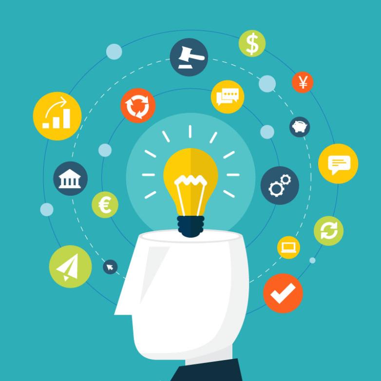 782x782 Illustrations Creative Brain Thinking Vector Free Vector Graphic