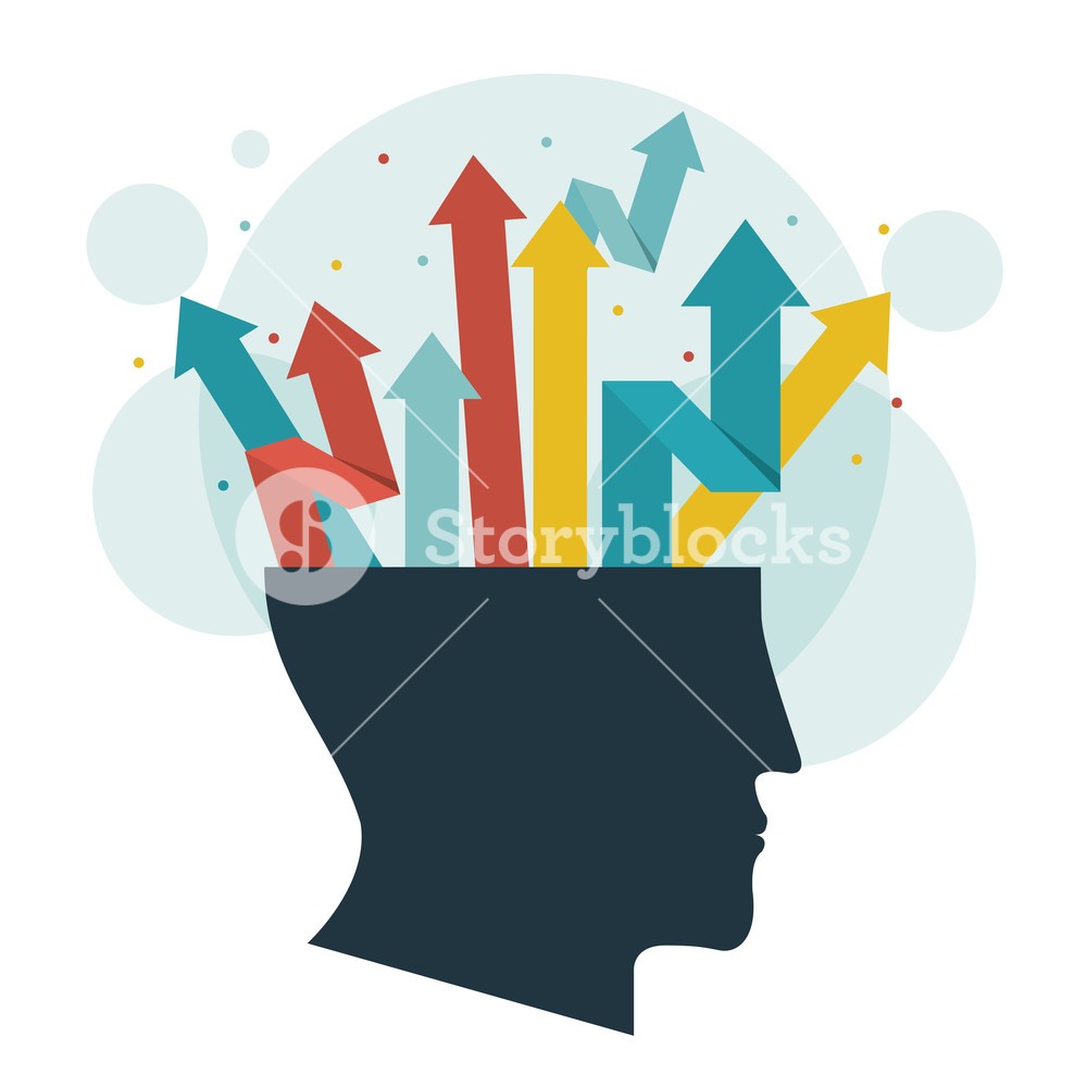 1000x1000 Silhouette Head Human Arrow Idea Thinking Vector Illustration