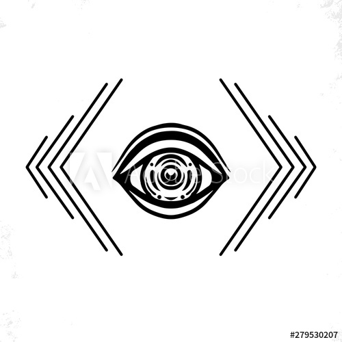 500x500 Hand Drawn Eye Doodle Style The Third Eye Vector Illustration