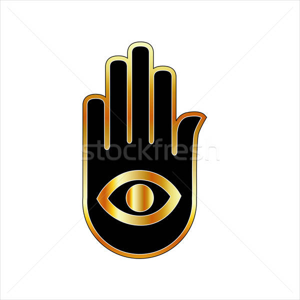 600x600 Logo For Psychic Or Mind Reader Hand With Third Eye Vector