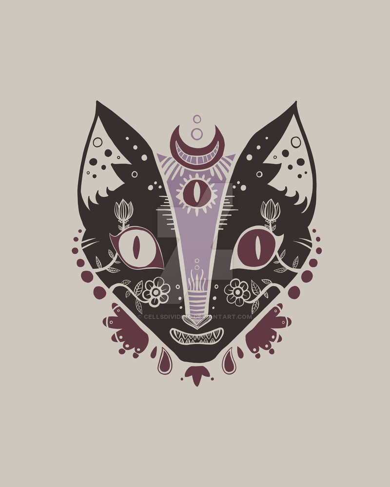 800x1000 Third Eye Cat Vector Artwork