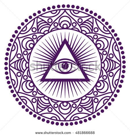 450x470 Vector Illustration Of Occult Sign Third Eye With Ornamental