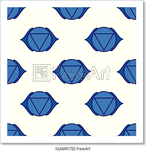 561x581 Free Art Print Of Ajna, Third Eye Chakra Vector Seamless Pattern