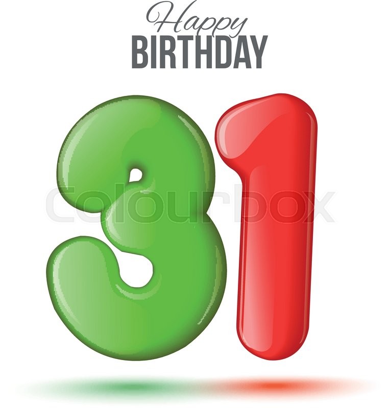 Number Thirty One, Greeting Card, Stock Vector Colourbox 762x800 Number Thirty One, Greeting Card, Stock Vector Colourbox