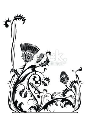 288x380 Vector Background Decorated With Thistle Plant In Vintage Style