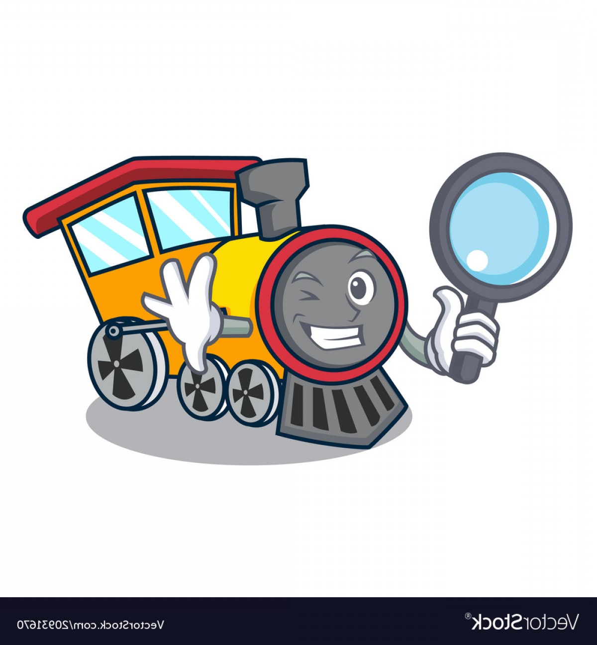 1200x1296 Detective Train Character Cartoon Style Vector Geekchicpro
