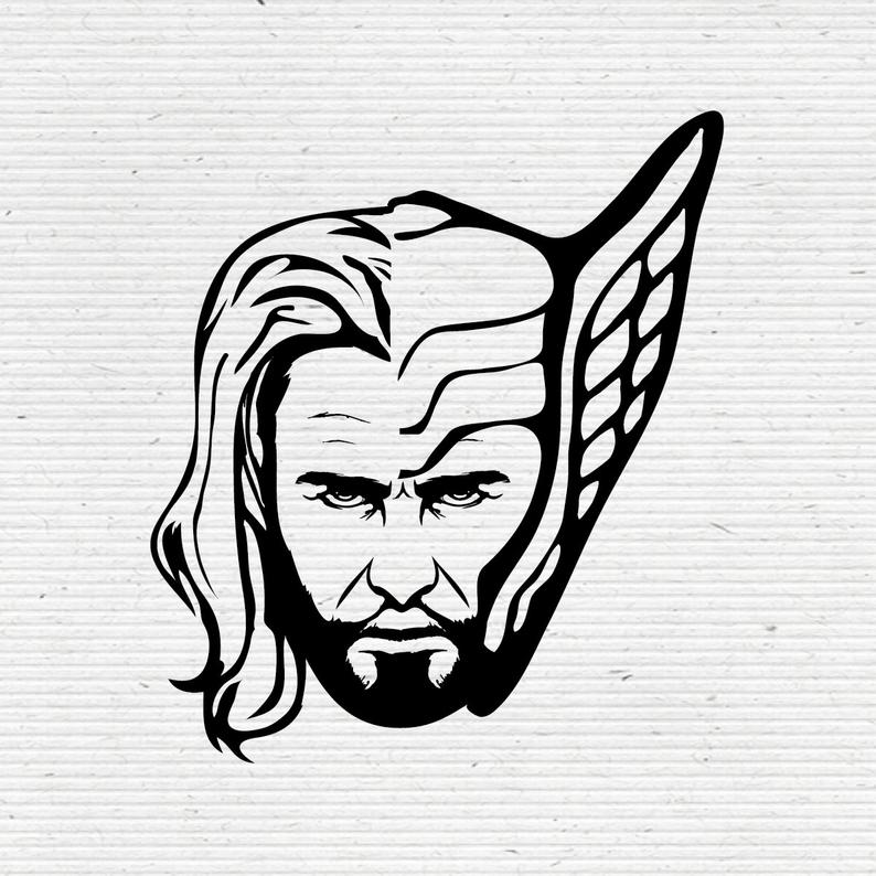 794x794 Thor Odinson Face Silhouette Available Etsy
