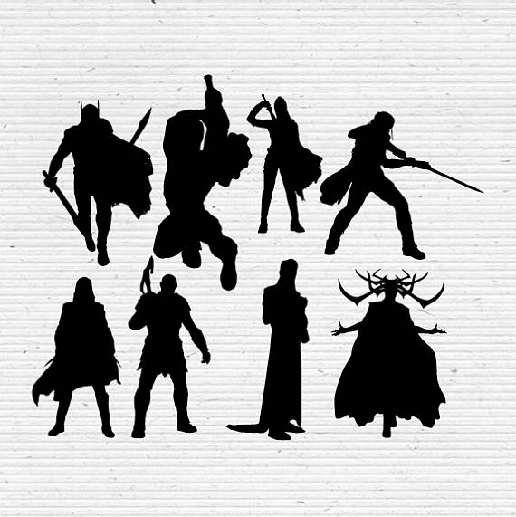 570x571 Thor Ragnarok Silhouette Digital Clipart, Editable
