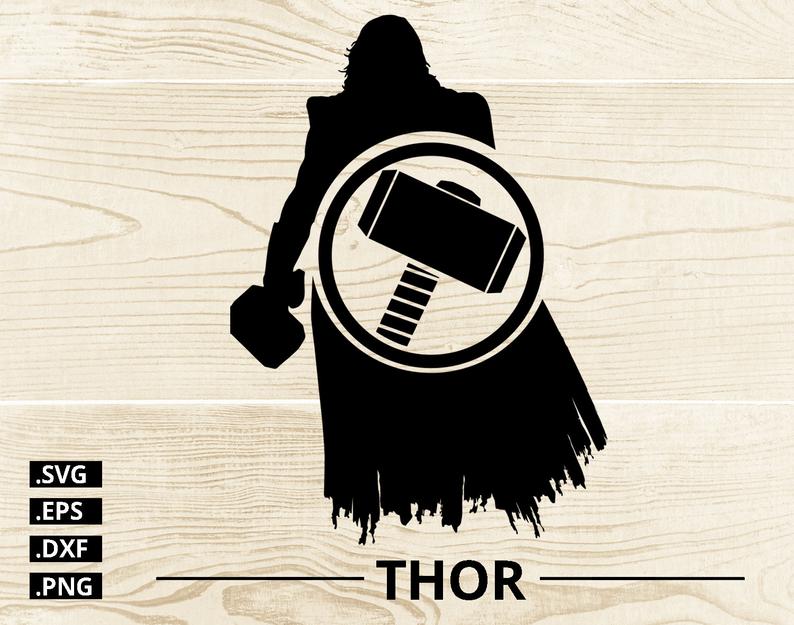 794x625 Thor Superhero Vector Cricut Design Silhouette Etsy