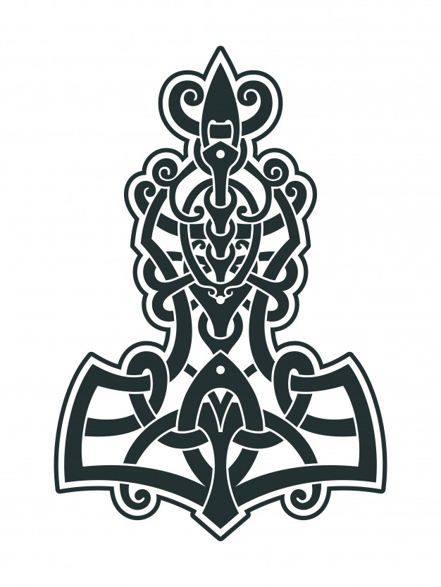 626x834 Mjollnir Thor's Hammer Is An Amulet Of Vikings Vector Premium