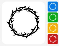 235x185 Jesus Christ Thorn Crown Icon Flat Graphic Design Vector Art