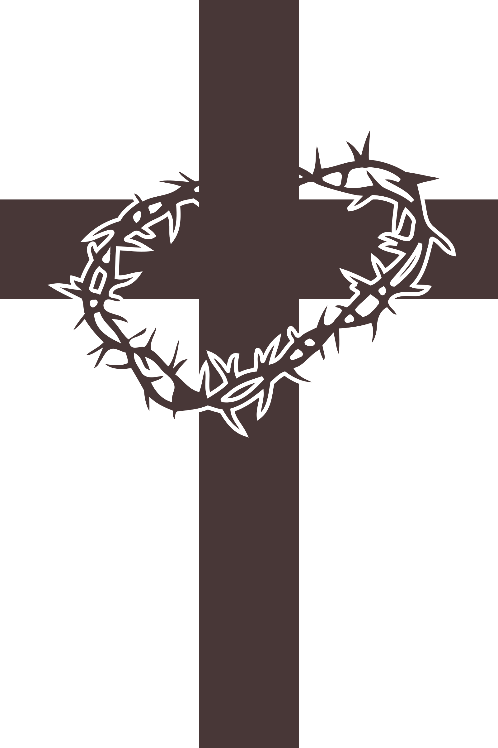1600x2400 Cross And Thorns Vector Clipart Image