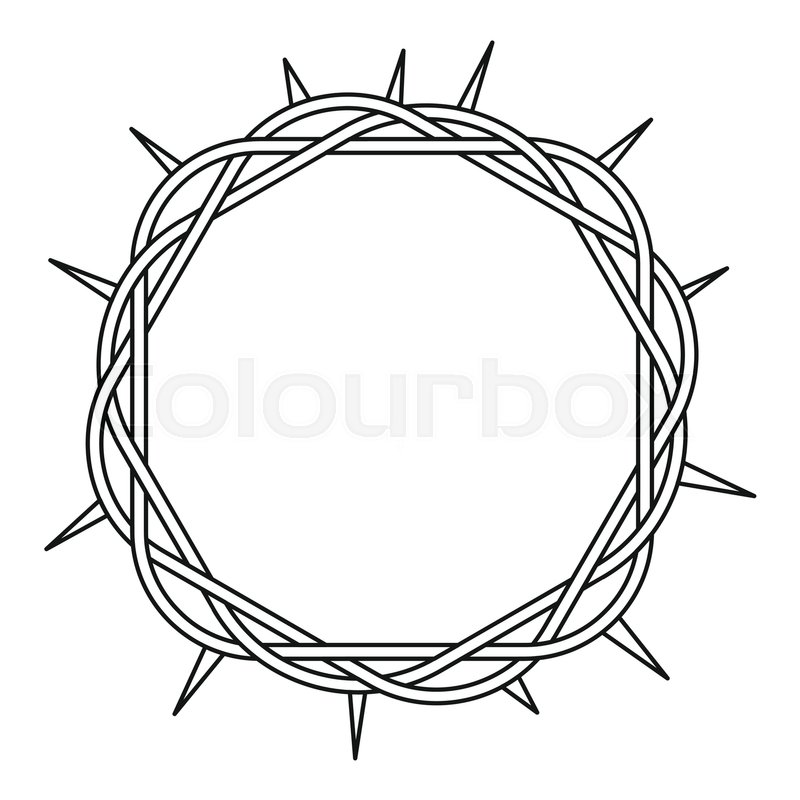 800x800 Crown Of Thorns Icon Outline Stock Vector Colourbox