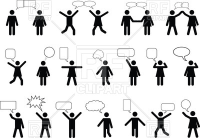 400x276 Silhouettes Of Talking People With Speech Bubble Vector Image