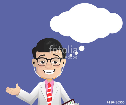 500x415 Happy Doctor With Thought Bubble Vector Stock Image And Royalty