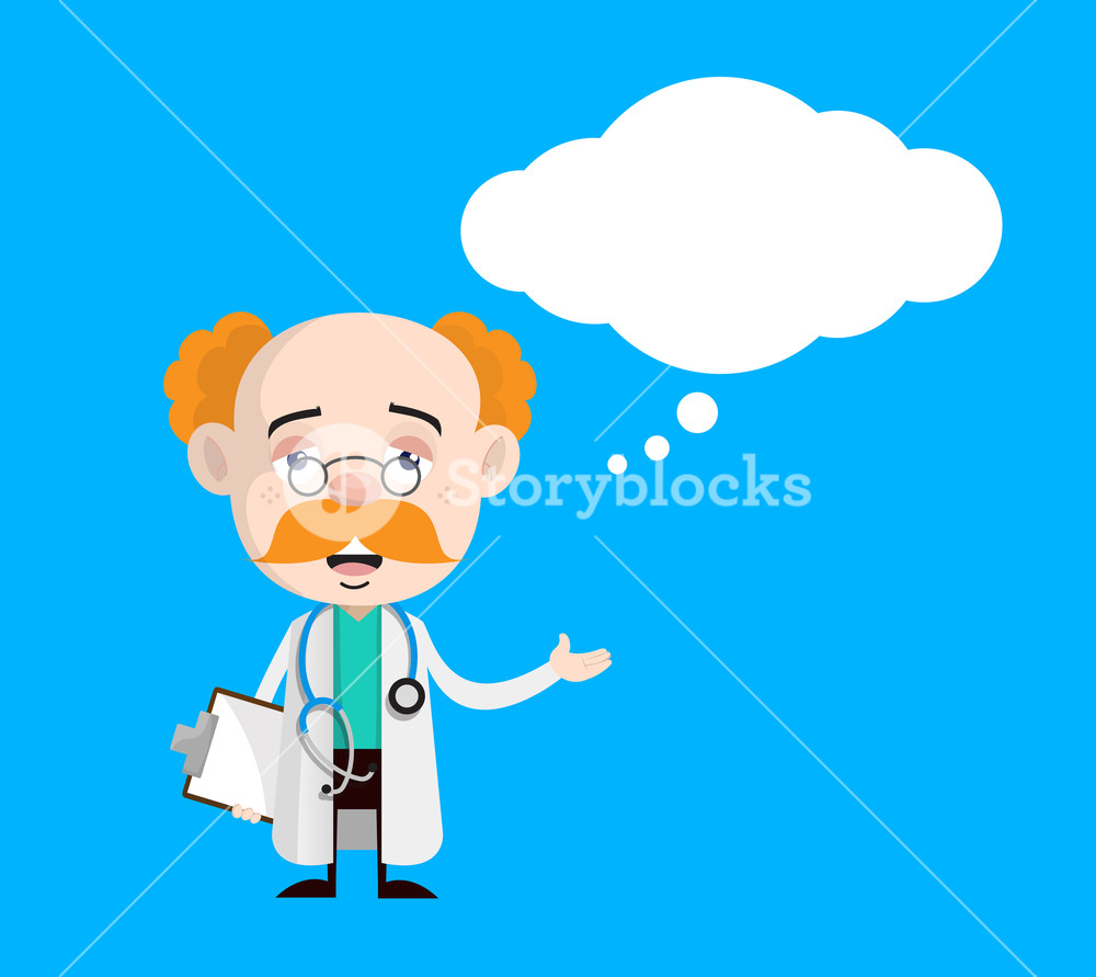 1000x891 Upset Doctor Face With Thought Bubble Vector Royalty Free Stock