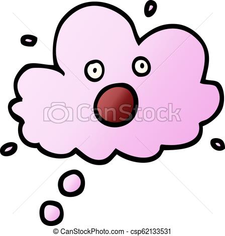 448x470 Vector Gradient Illustration Cartoon Screaming Thought Cloud
