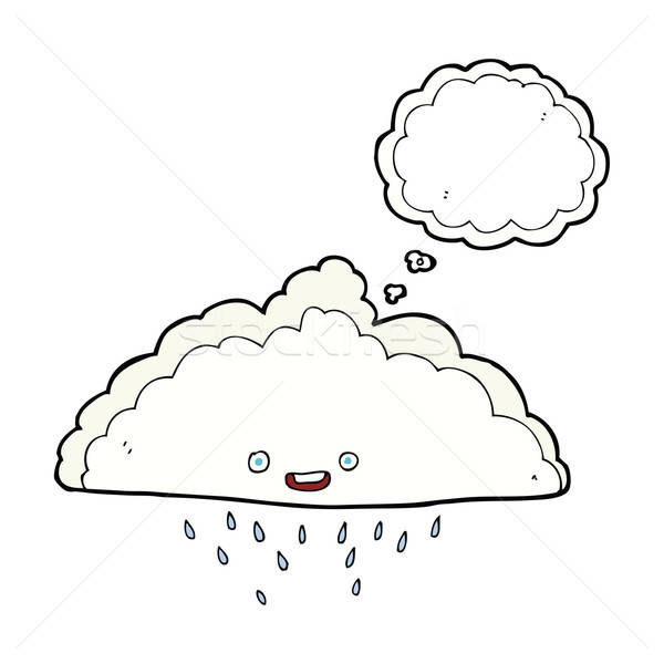 600x600 Cartoon Rain Cloud With Thought Bubble Vector Illustration