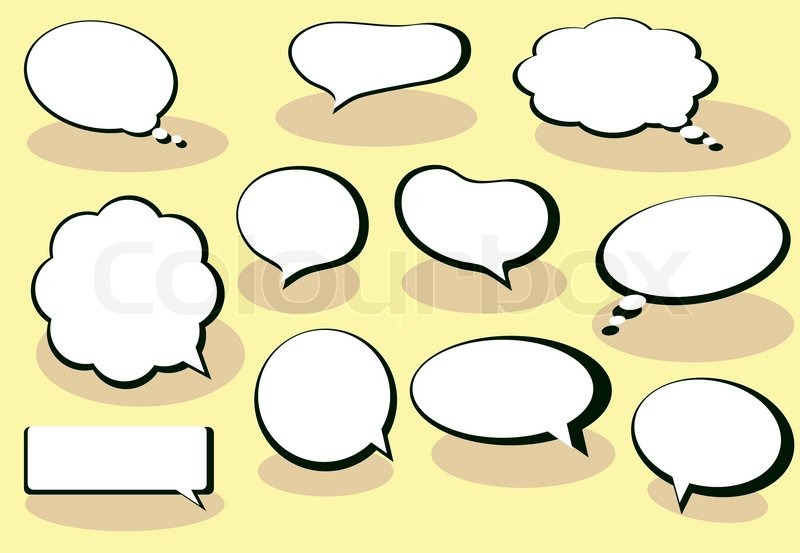 800x553 Speech And Thought Bubbles Stock Vector Colourbox