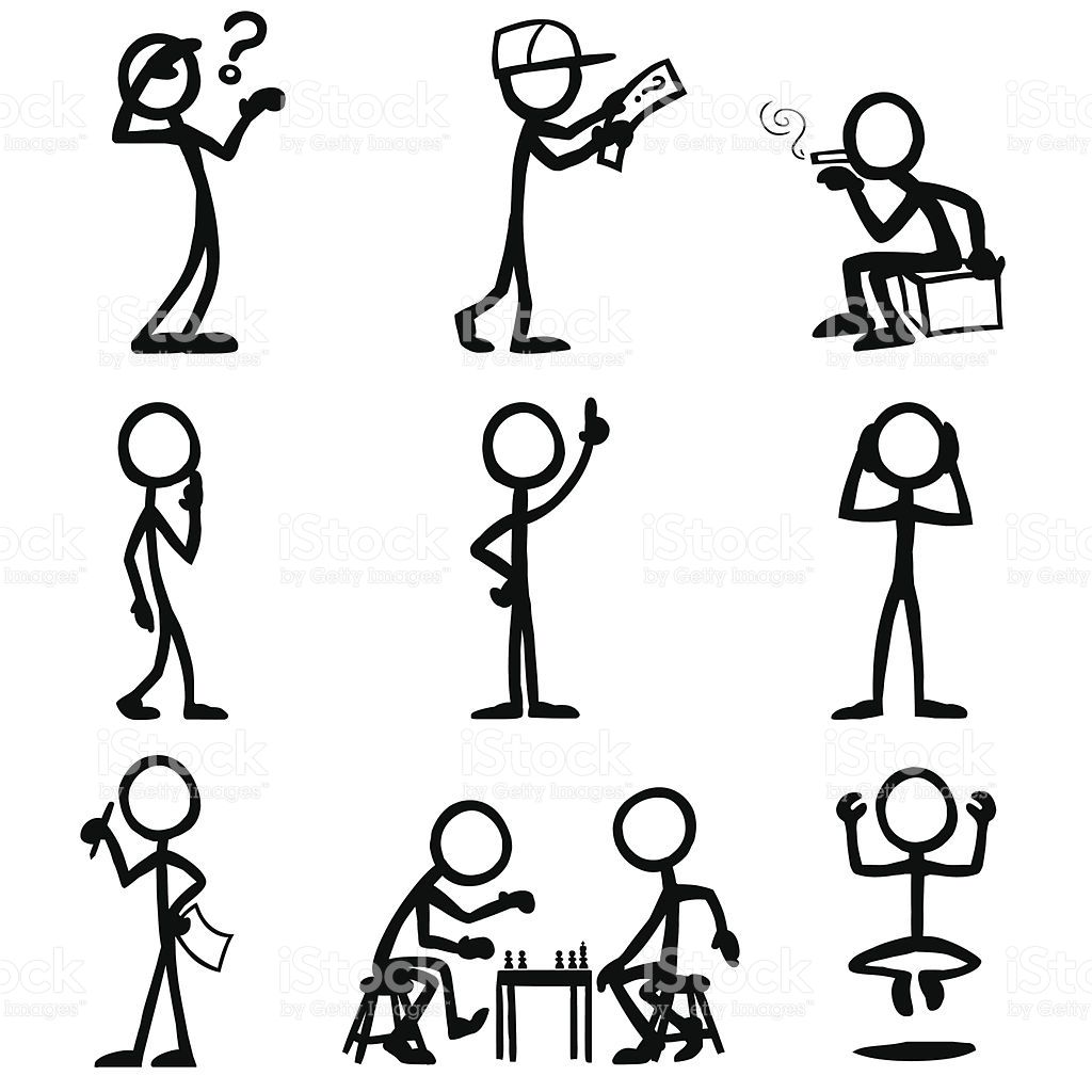 1024x1024 Stick Figure People Thought Vector