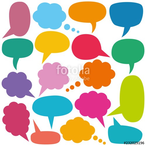 500x500 Colorful Speech And Thought Bubbles Set Stock Image And Royalty