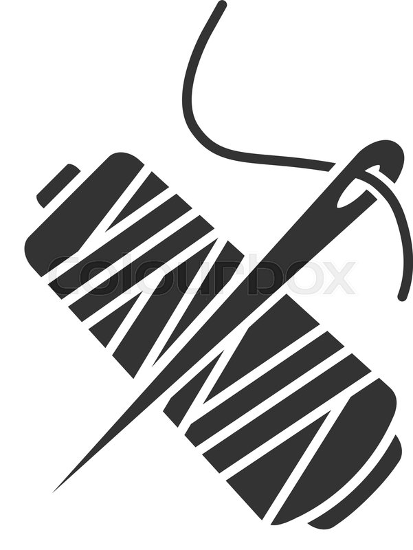 Sewing Needle With Thread Spool Glyph Stock Vector Colourbox 601x800 Sewing Needle With Thread Spool Glyph Stock Vector Colourbox