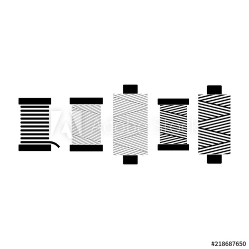 Sewing Threads On Spools Vector Set Black Isolated On White 500x500 Sewing Threads On Spools Vector Set Black Isolated On White