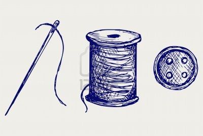 Stock Vector Sketches In Sewing Tattoos, Thread Spools 400x268 Stock Vector Sketches In Sewing Tattoos, Thread Spools