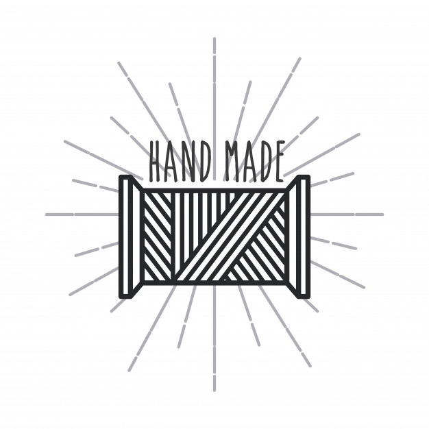 Emblem Of Hand Made Concept With Thread Spool Icon Vector 626x626 Emblem Of Hand Made Concept With Thread Spool Icon Vector