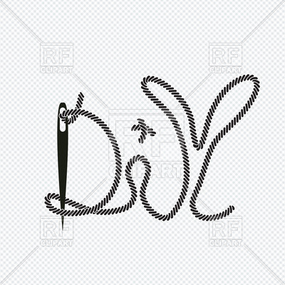 Word Diy From Needle With Thread Vector Image Of Fonts Type 400x400 Word Diy From Needle With Thread Vector Image Of Fonts Type