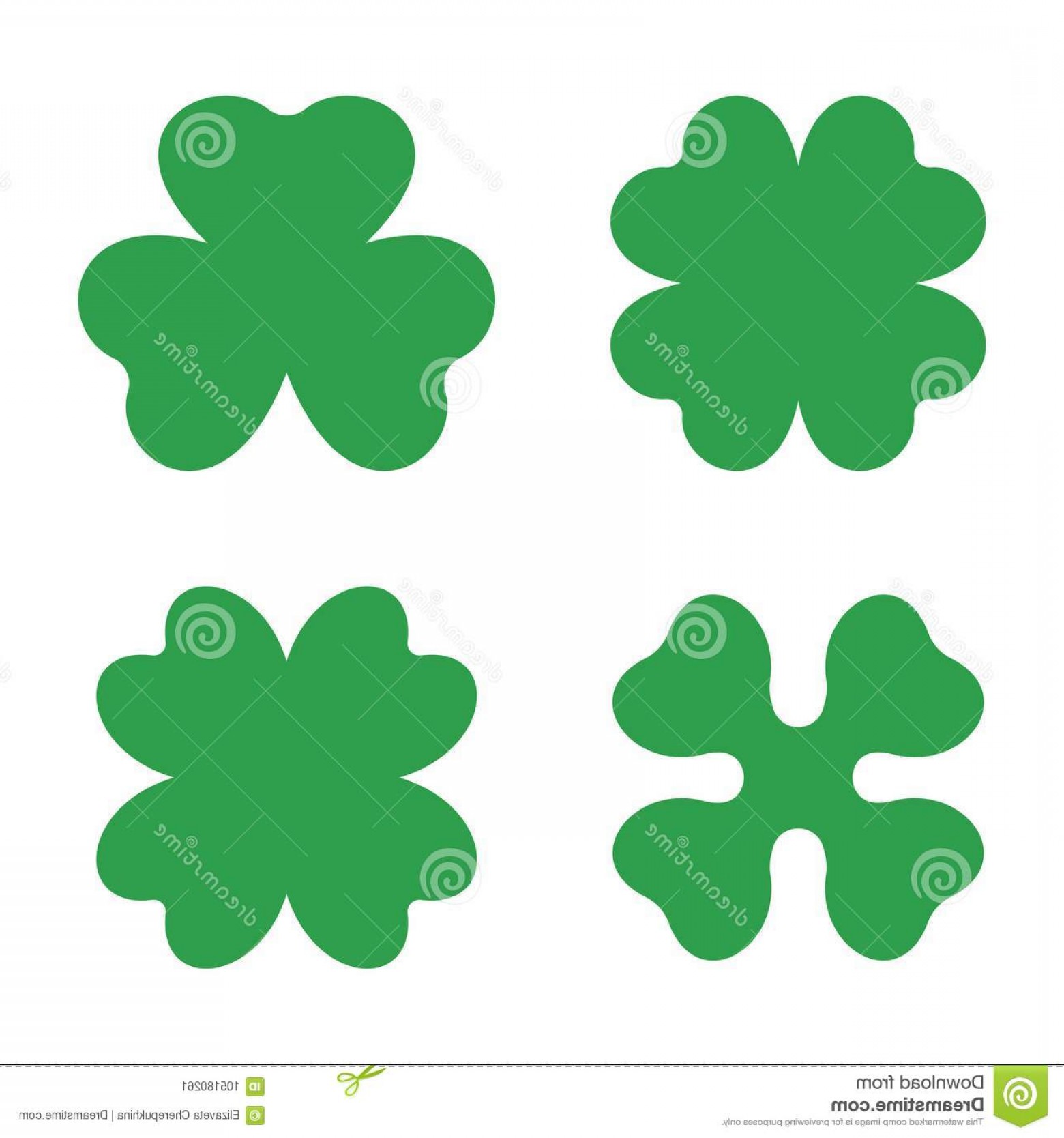 1560x1668 Set Three Four Leaf Clovers Vector Icon Symbol Good Luck St