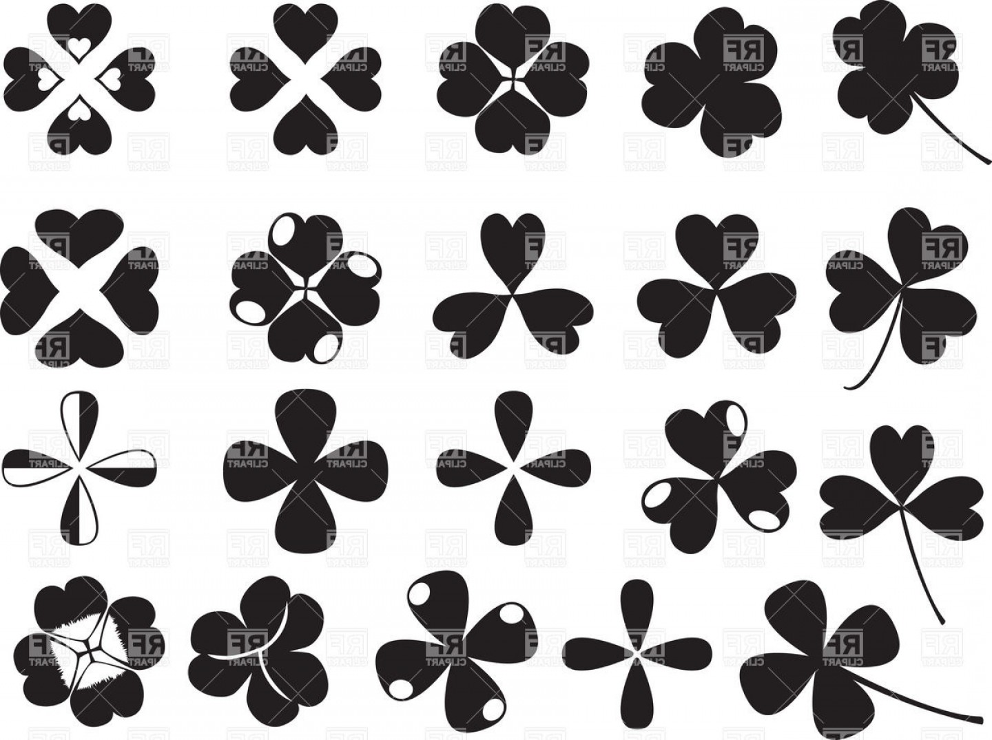 1440x1075 Shamrock Vector Art Black White Catchsplace