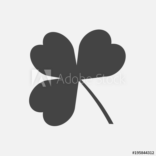 500x500 Vector Icon Three Leafed Clover Vector Illustration On A Gray