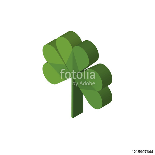 500x500 Three Leaf Clover Isometric Right Top View Icon Stock Image
