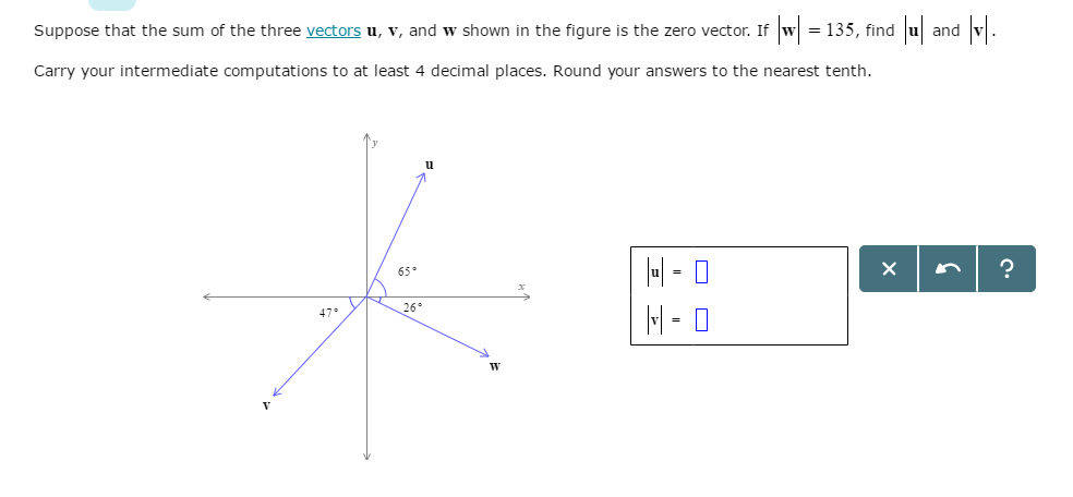 984x456 Solved Suppose That The Sum Of The Three Vectors U,v