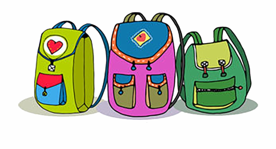920x497 Three Vector Colorful Children Backpacks Isolated