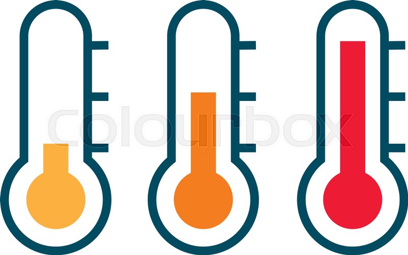 800x500 Three Vector Thermometer Showing The Stock Vector Colourbox