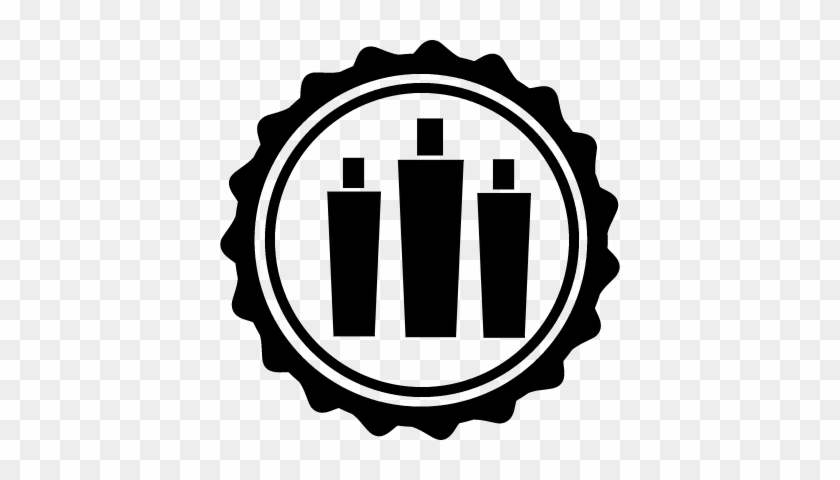 840x480 Hair Salon Badge Circle With Three Bottles Vector