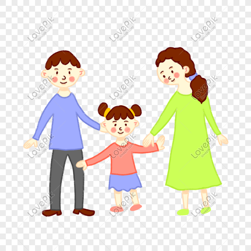 860x860 Hand Painted Vector Free Cartoon Cute Family Three Autumn Tour Png