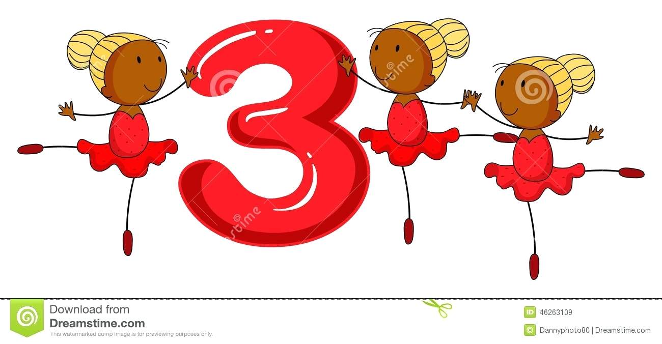 1300x676 Three Vector Free Math Illustration Of A Flashcard Number Three