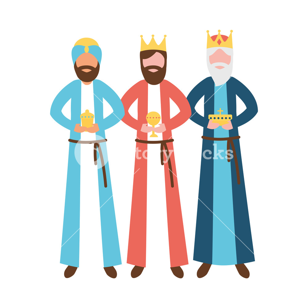 Three Wise Men King With Gift Epiphany Vector Illustration Royalty 1000x1000 Three Wise Men King With Gift Epiphany Vector Illustration Royalty
