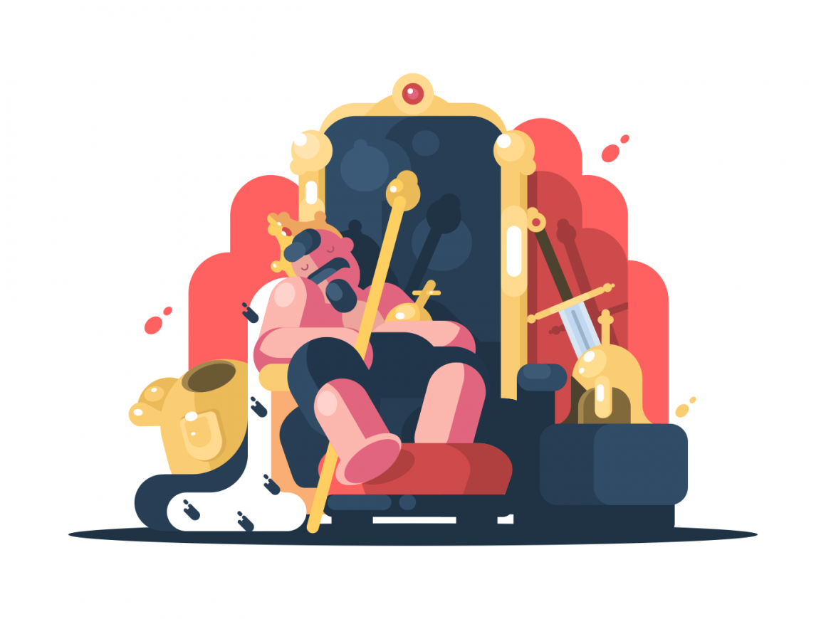 1160x870 King With Crown Asleep