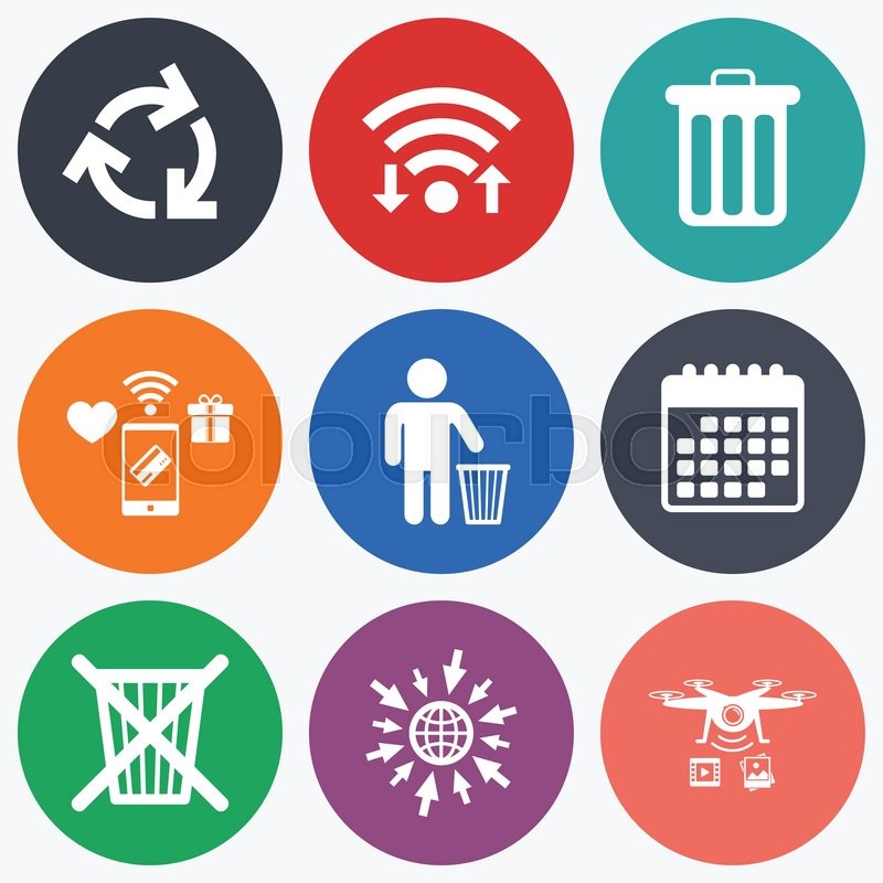 800x800 Wifi, Mobile Payments And Drones Stock Vector Colourbox