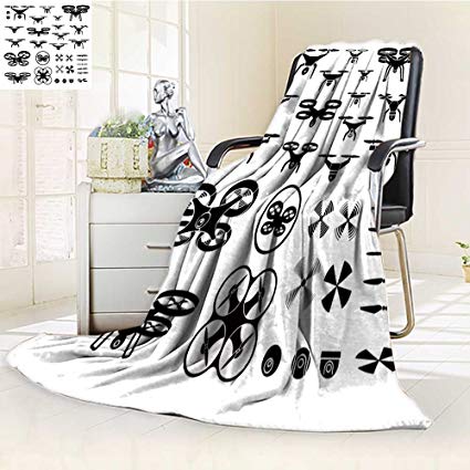425x425 Flannel Fleece Luxury Blanket Drones Vector