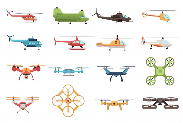 626x422 Basic Variety Of Flat Drones Vector Free Download