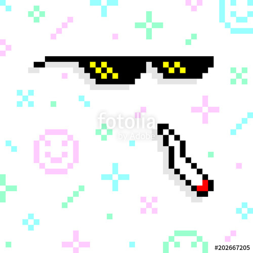 500x500 Meme Glasses With Joint Or Thug Life Or Like A Boss Stock Image