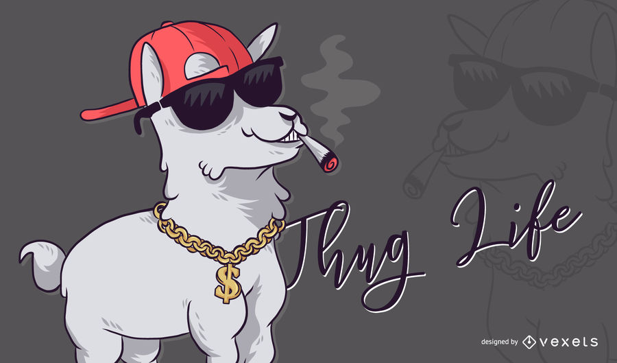 900x529 Alpaca Thug Life Illustration