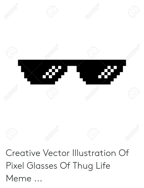 500x652 Creative Vector Illustration Of Pixel Glasses Of Thug Life Meme