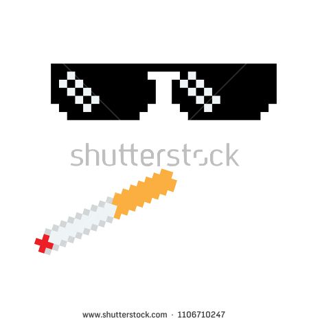 450x470 Glasses Pixel Vector Icon Pixel Art Boss Or Gangster Glasses